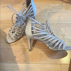 Elegant Beige Strappy Heels